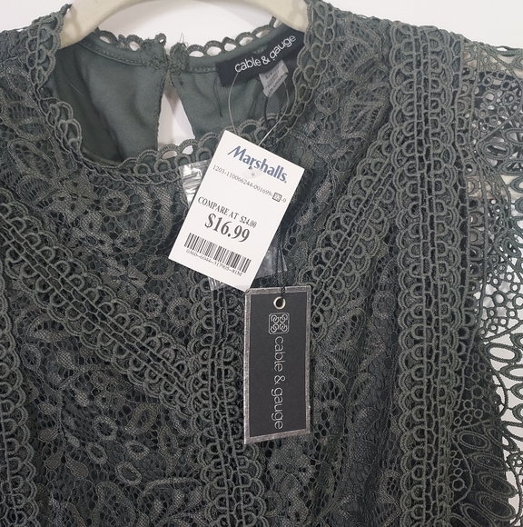NWT Cable & Gauge All-Over Lace Blouse in Dry Oregano Size Women's S - Picture 5 of 5